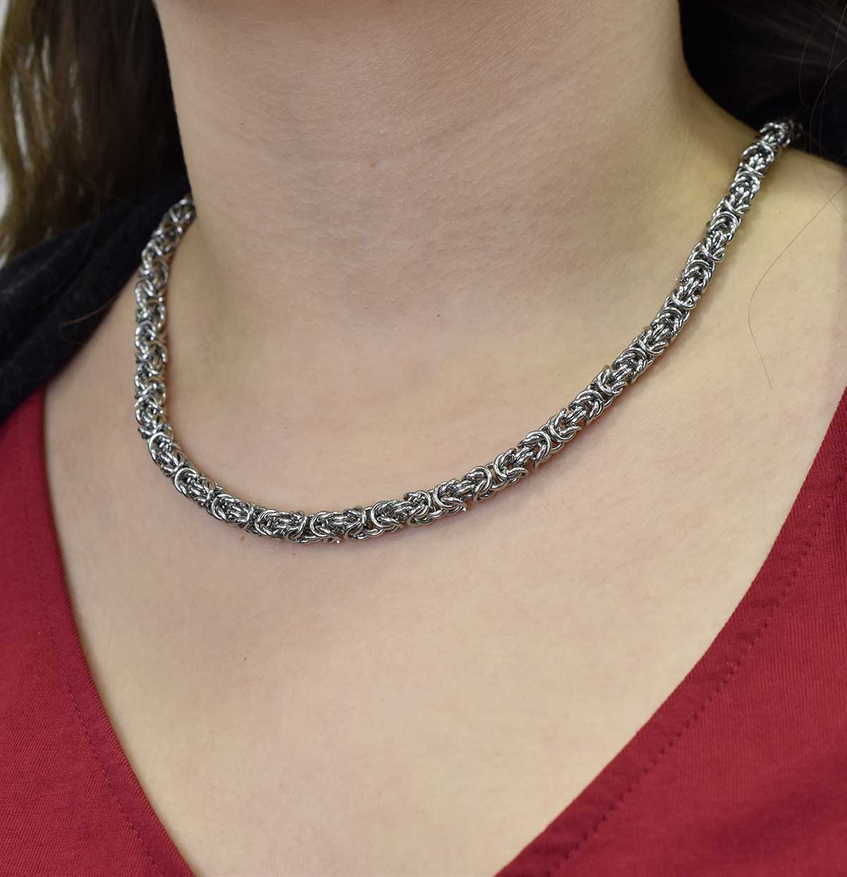 Byzantine Chain Silver 6MM Αλυσίδα λαιμού από ανοξείδωτο ατσάλι 316L